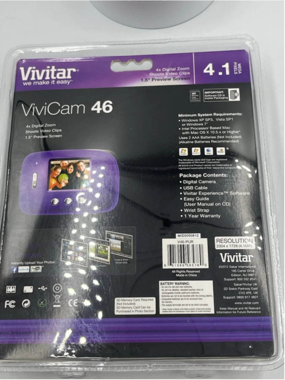 Vivitar ViviCam 46 Vintage Compact Digital Camera 4.1 MP Y2K New Sealed